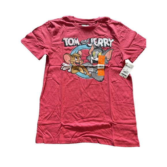 Tom and Jerry Shirt Mens Medium Red Cartoon Graphic Tee T-Shirt Classic Crewneck - Picture 1 of 5